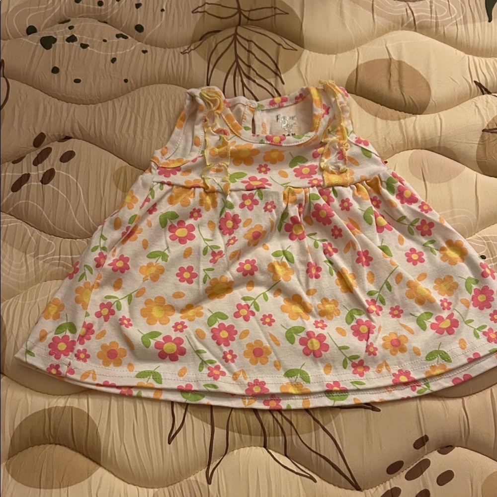 Floral Kids Casual Dress - Pink and Yellow